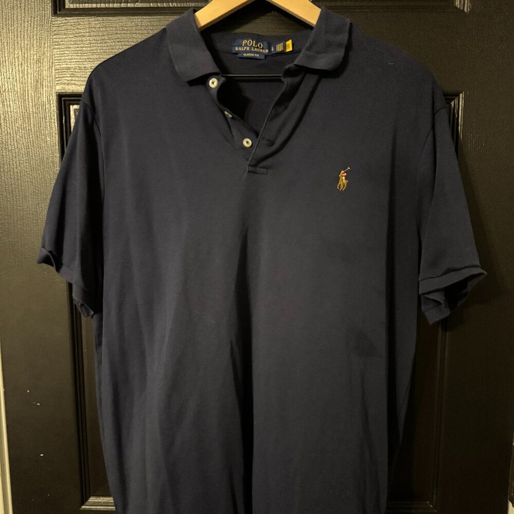 Mens Polo Short Sleeve Navy Polo
